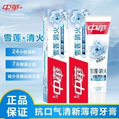 中华抗口气牙膏清新薄荷味140g*2支