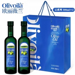欧丽薇兰特级初榨橄榄油500ML*2云系列双支礼盒 